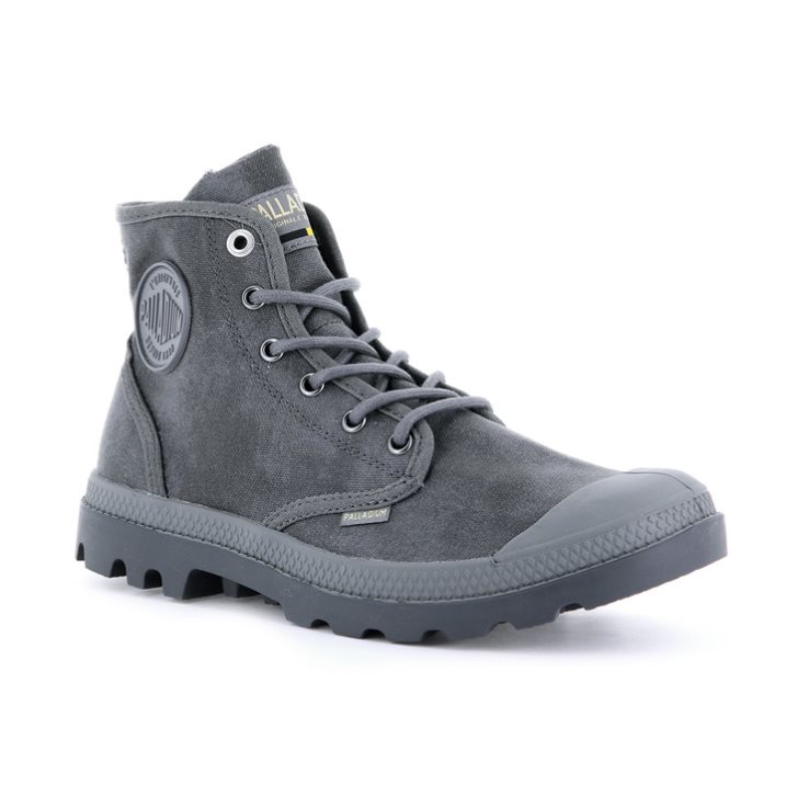 Palladium Pampa Hi WAX Women's Boots Grey | UK S692-FDE